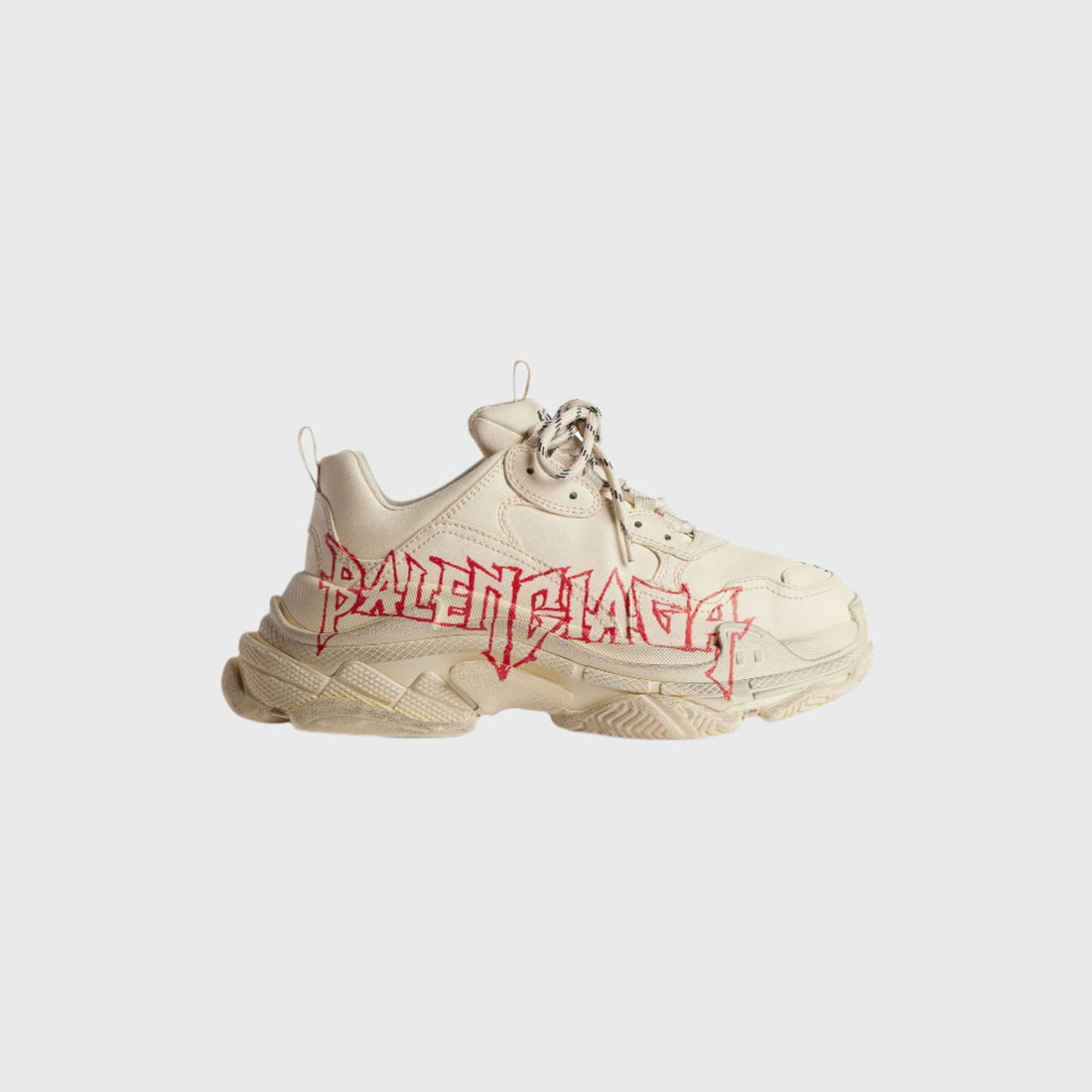 Balenciaga Men's Triple S Sneaker Diy Metal in White/red/black