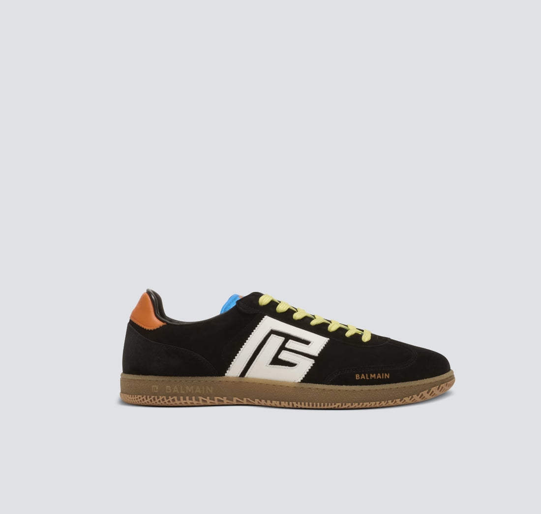 Baskets Balmain Swan en cuir de veau et daim