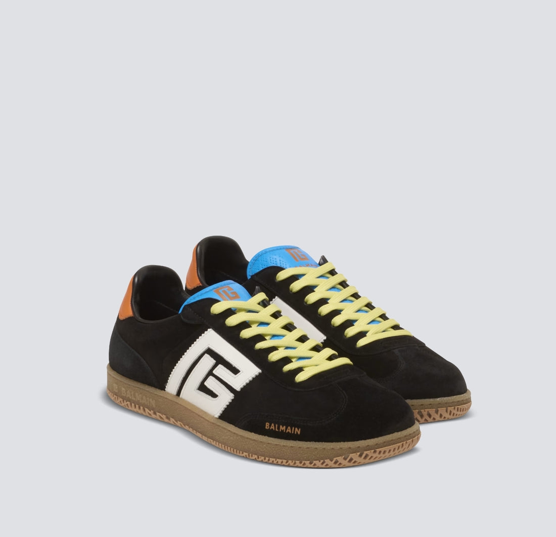 Baskets Balmain Swan en cuir de veau et daim