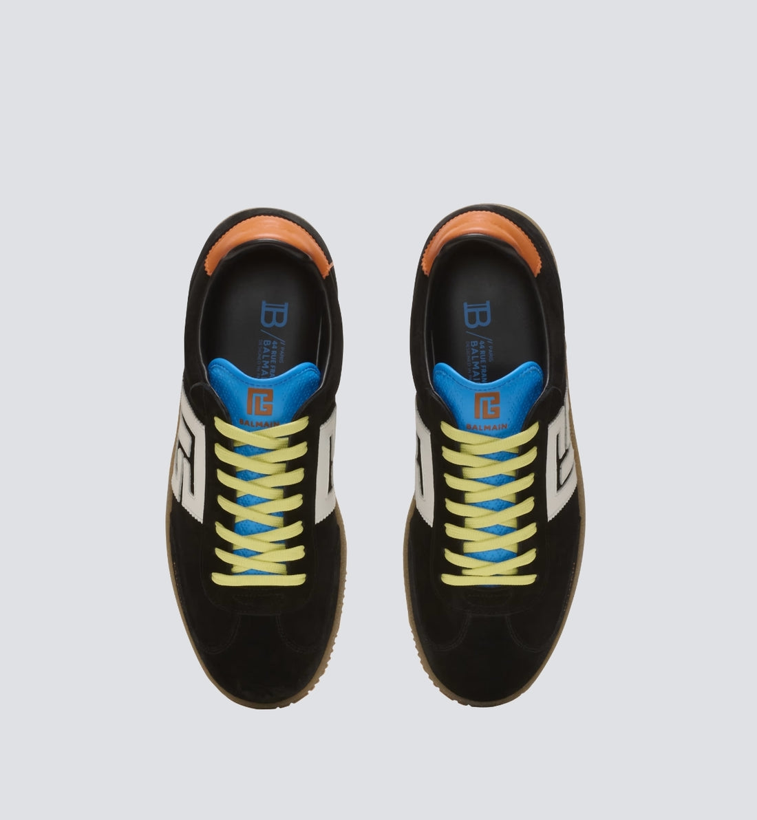 Baskets Balmain Swan en cuir de veau et daim