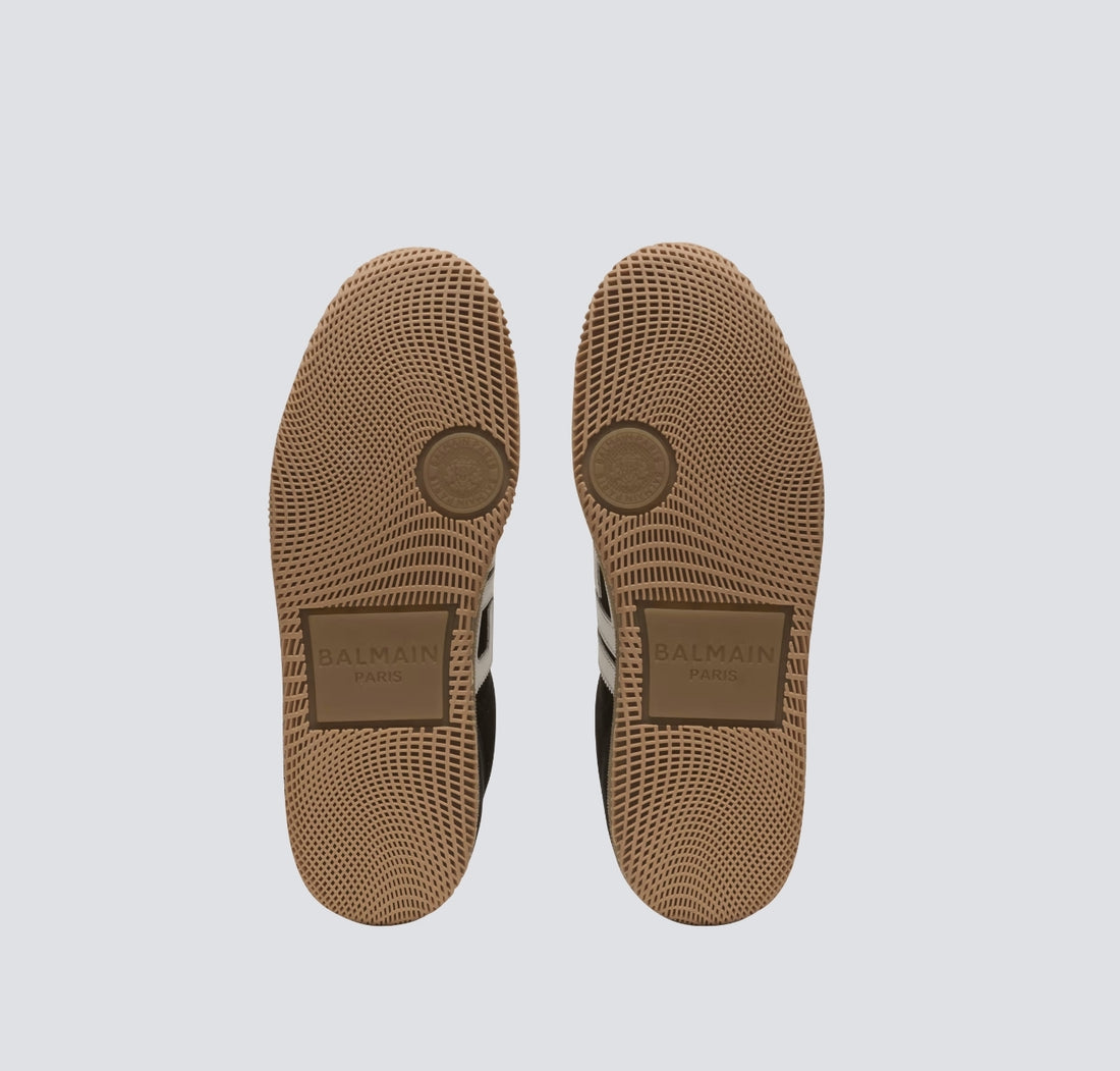 Baskets Balmain Swan en cuir de veau et daim