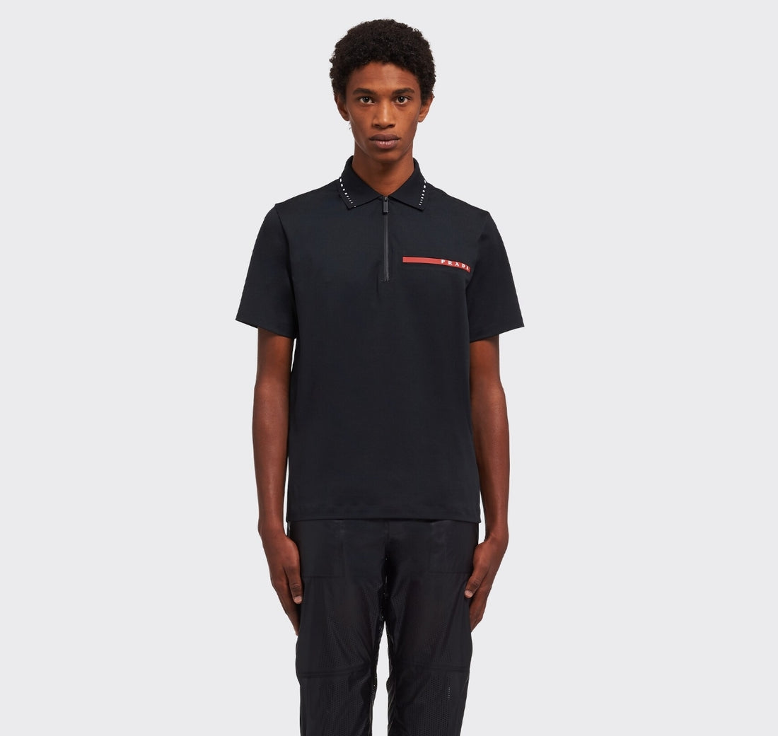 Prada Technical piqué polo shirt