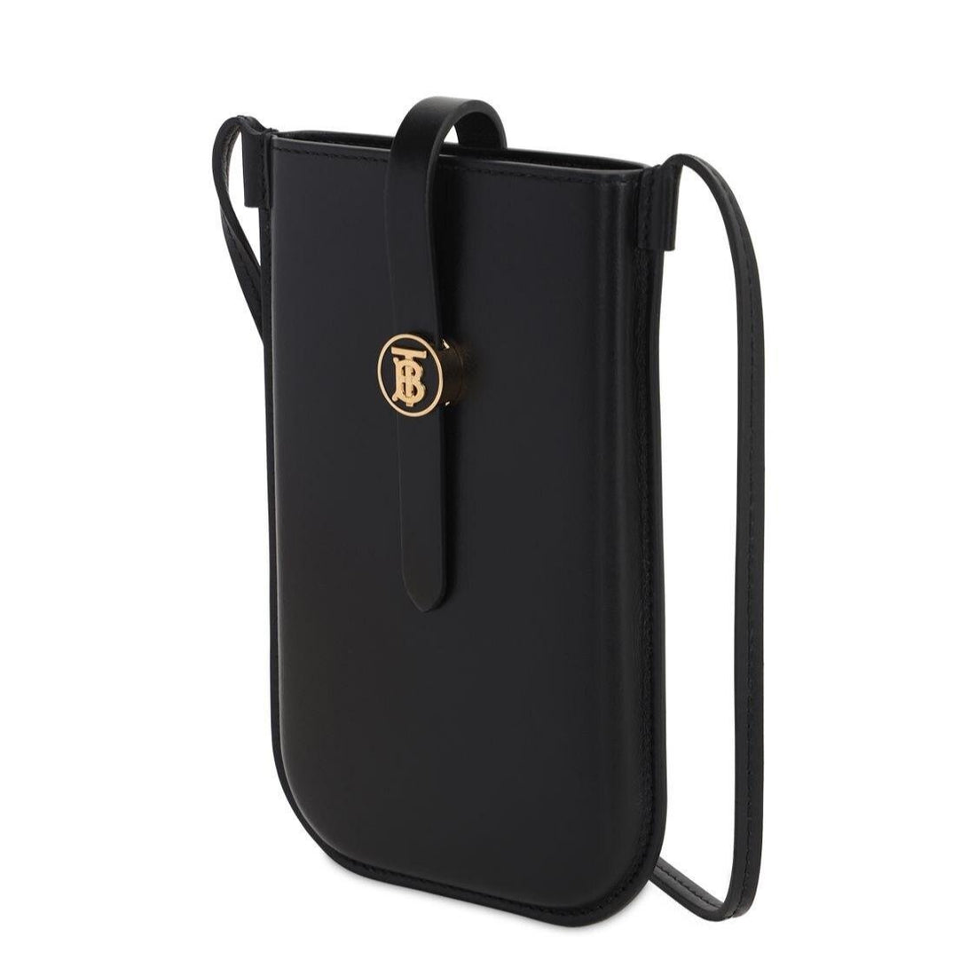 Sac bandoulière pour téléphone en cuir noir Burberry 