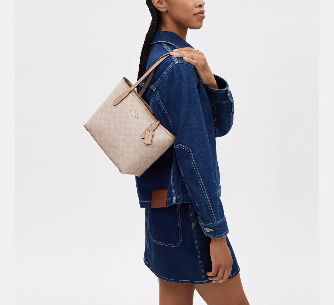 COACH Small City Tote Bag In Signature Canvas
