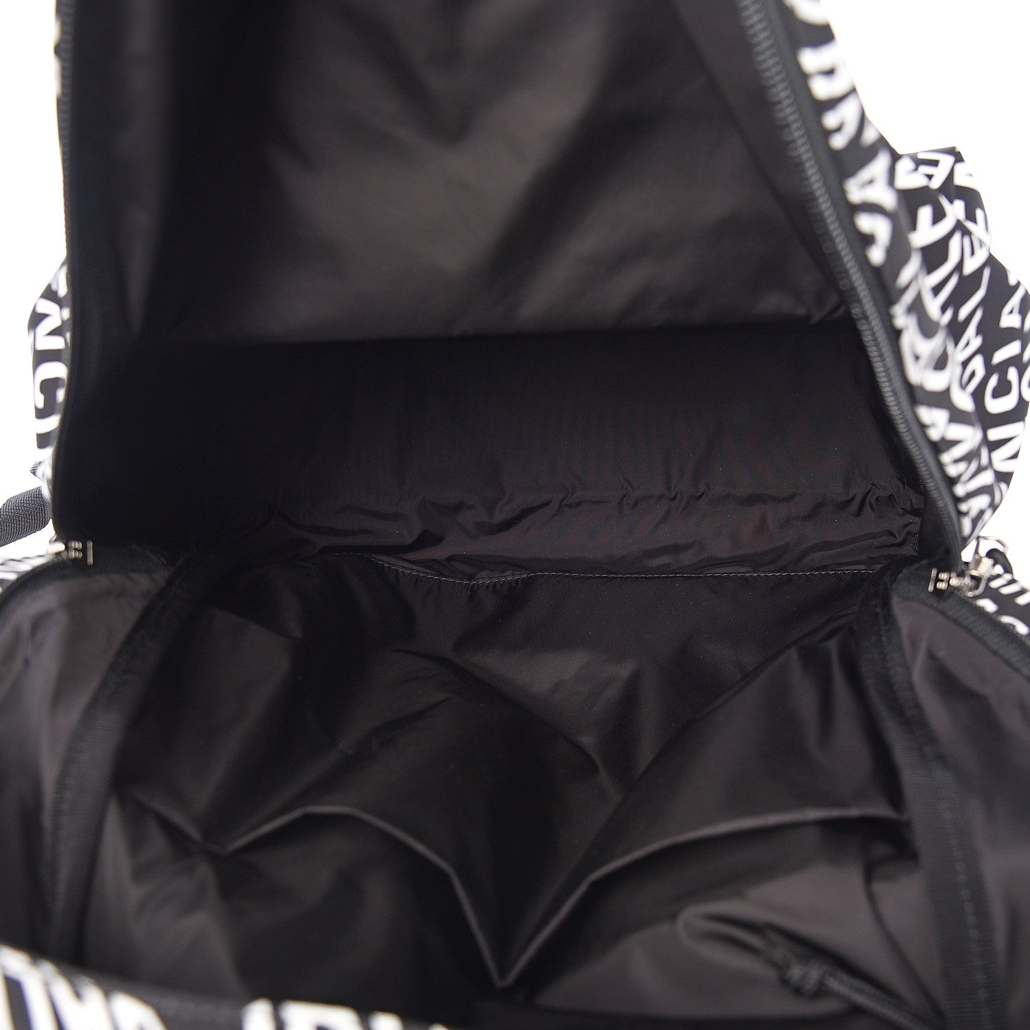 Balenciaga Nylon Wave Logo Printed Wheel Backpack Black