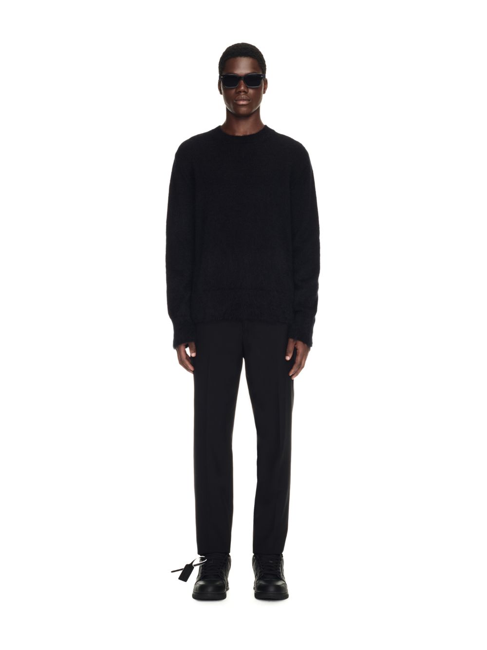 Off-White mohair arrow knit crewneck