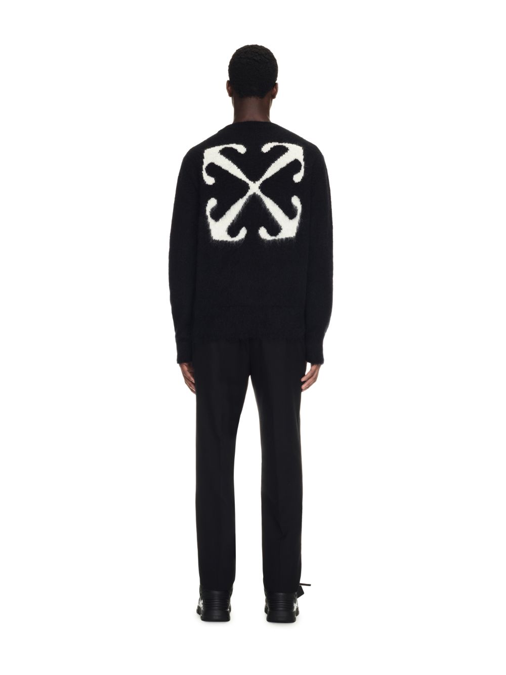 Off-White mohair arrow knit crewneck