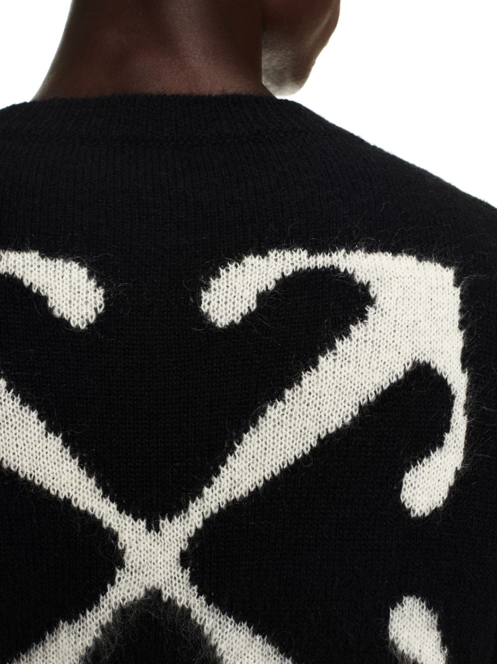 Off-White mohair arrow knit crewneck